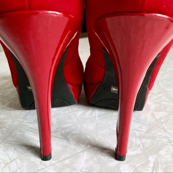 NWOT Guess Platform Peep-Toes Patent/Suede 🔥 8 - Picture 3 of 8